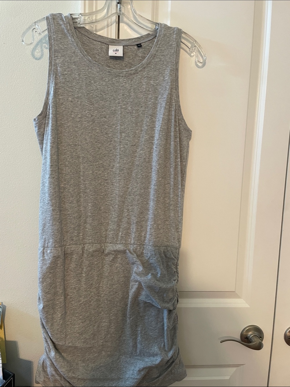 CAbi Sleeveless Gray Shift Dress